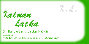 kalman latka business card